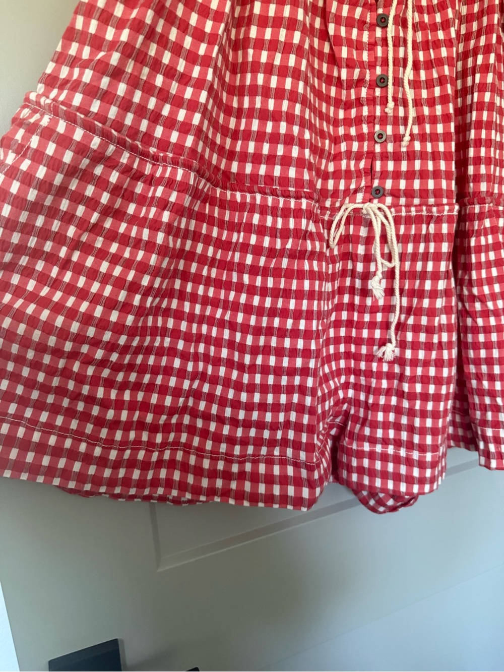 Free People Red Gingham Short Jumpsuit Romper - Picture 9 of 15